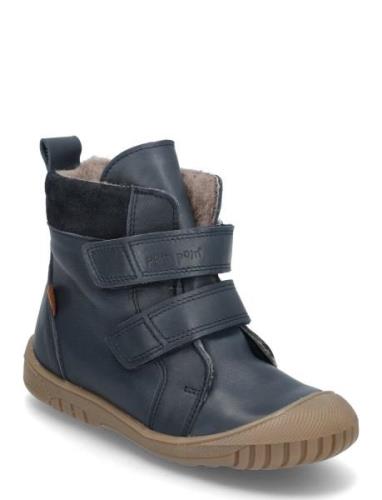 Sporty™ Velcro Boot Tex Blue Pom Pom