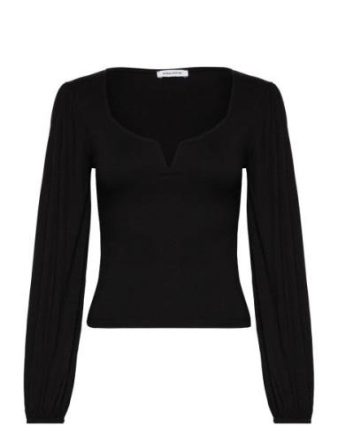 Rudina Puff Sleeve Top Black Bubbleroom