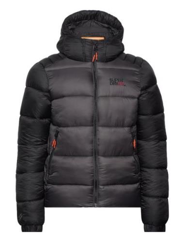 Hood Colour Block Sport Puffer Black Superdry