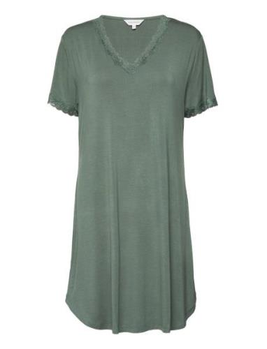 Bamboo Short Sleeve Nightdress With Green Lady Avenue