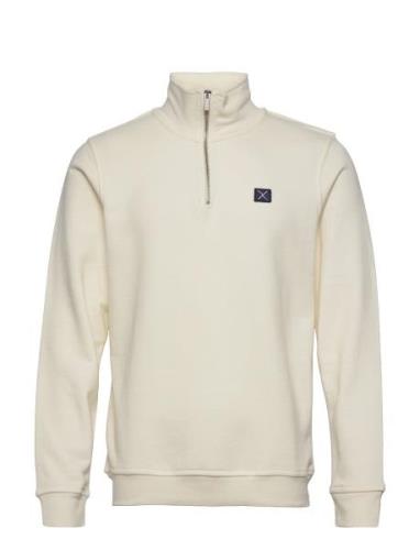 Basic Organic 1/2 Zip Sweat Cream Clean Cut Copenhagen