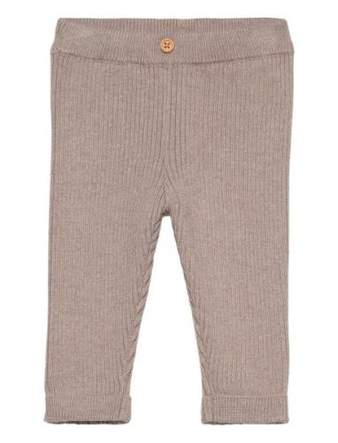 Cotton Ribbed Leggings Beige Mango