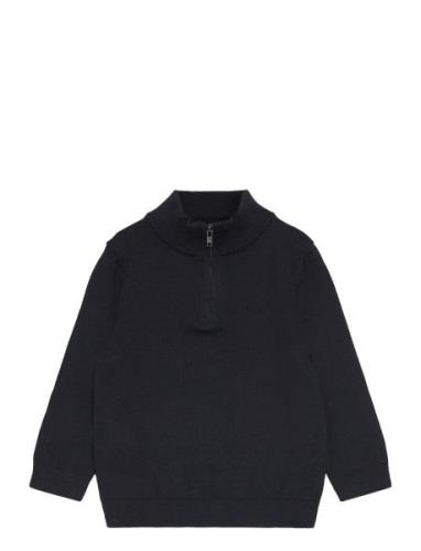 Zip Neck Jumper Navy Mango