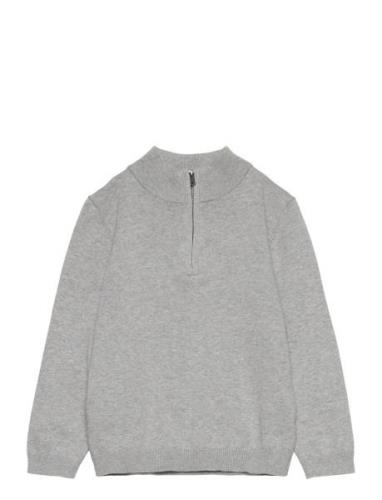 Zip Neck Jumper Grey Mango