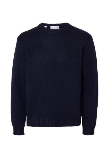 Slhcody Ls Knit Relaxed Crew Neck Noos Navy Selected Homme