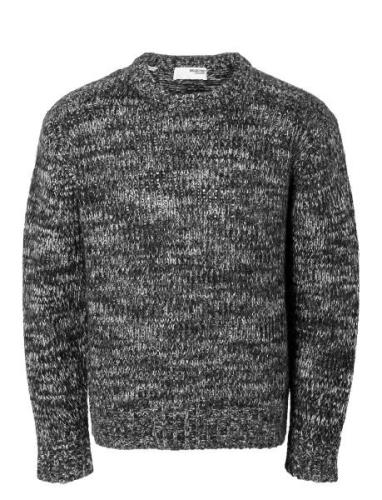 Slhpepper Ls Knit Relaxed Mock Neck Black Selected Homme