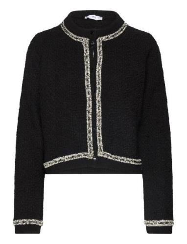 Bicolour Tweed Jacket Black Mango