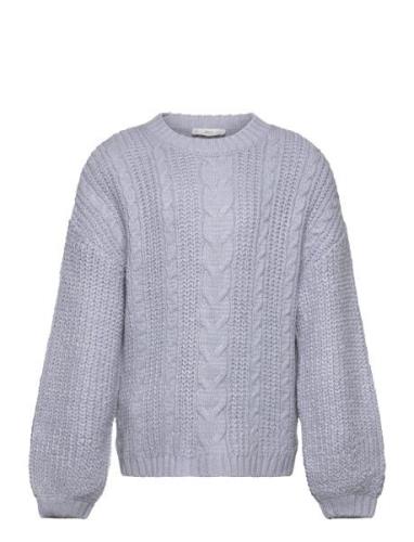 Knitted Braided Sweater Blue Mango