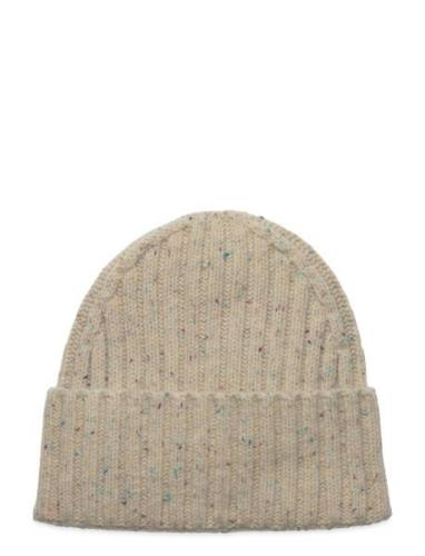 Wells Fleck Rib Beanie Beige Les Deux