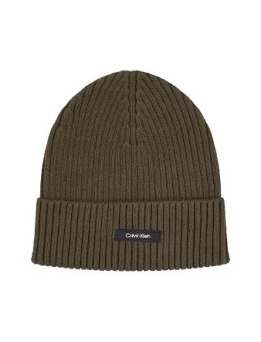 Classic Cotton Rib Beanie Green Calvin Klein