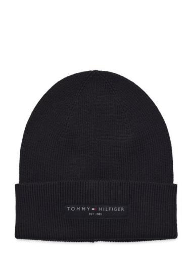 Th Foundation Cotton Beanie Black Tommy Hilfiger