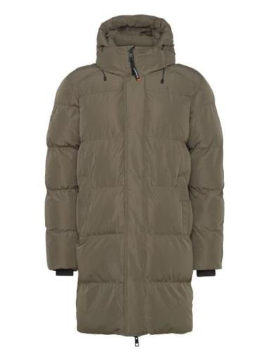 Hooded Sports Puffer Mid Jkt Khaki Superdry