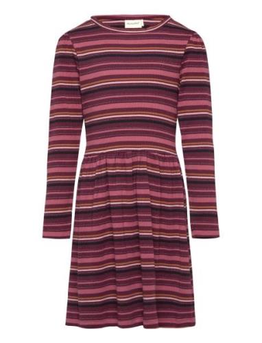 Dress Ls Y/D Rib Burgundy Minymo