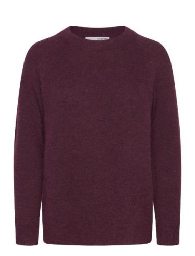 Slflulu Ls Knit O-Neck Purple Selected Femme