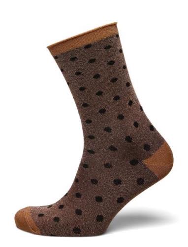 Donna Glitter Socks Brown Mp Denmark