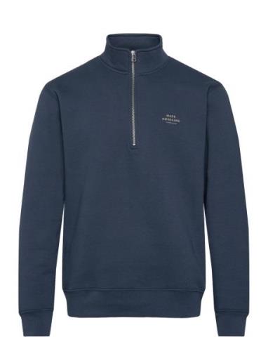 Standard Half Zip Logo Sweat Navy Mads Nørgaard