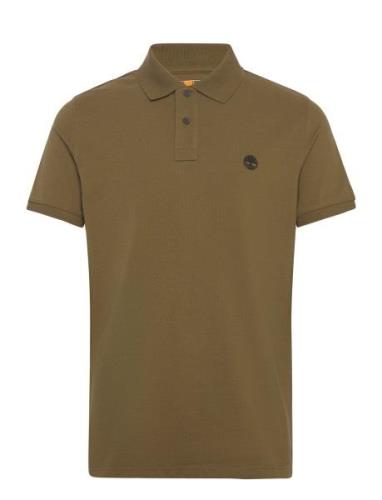 Millers River Pique Short Sleeve Polo Dark Olive Khaki Timberland