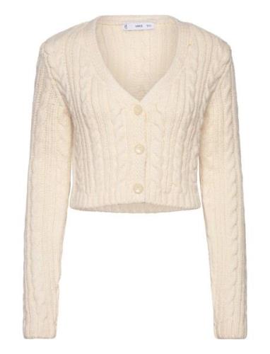 Butt D Knit Braided Cardigan Cream Mango