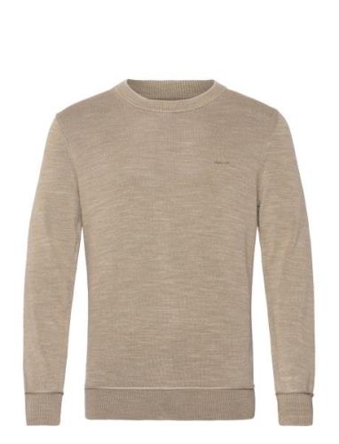 Plain Sunfaded Cotton C-Neck Beige GANT