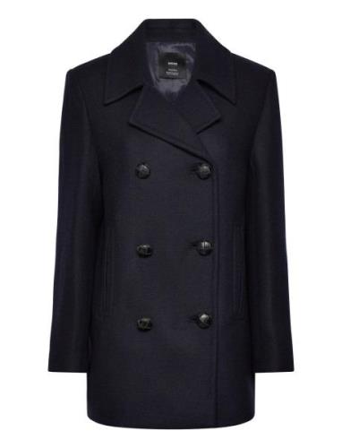 Double-Breasted Wool Coat Navy Mango