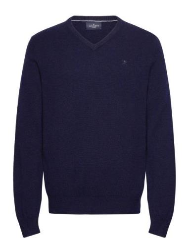 Lambswool V Neck Navy Hackett London