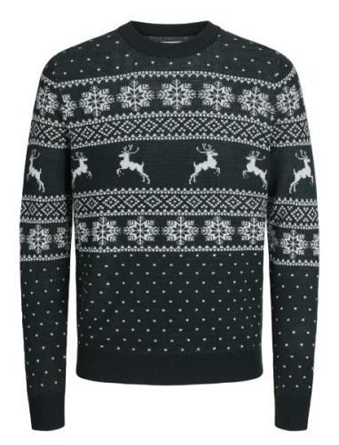 Jjxmas Gabriel Knit Crew Neck Jnr Green Jack & J S