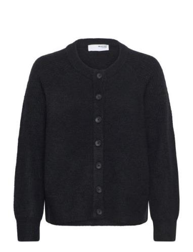 Slfrena Ls Knit Cardigan Camp Black Selected Femme