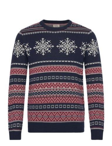 Jjxmas Snowball Knit Crew Neck Navy Jack & J S