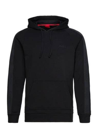 Tonal Logo Hoodie Black HUGO