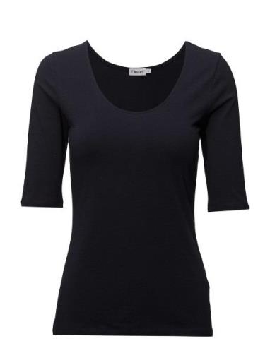 Cotton Stretch Scoop Neck Top Blue Filippa K