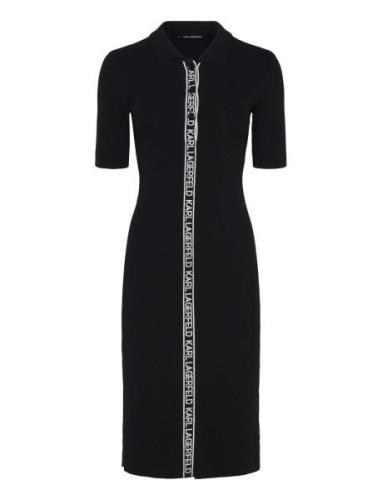 Sslv Logo Knit Dress Black Karl Lagerfeld