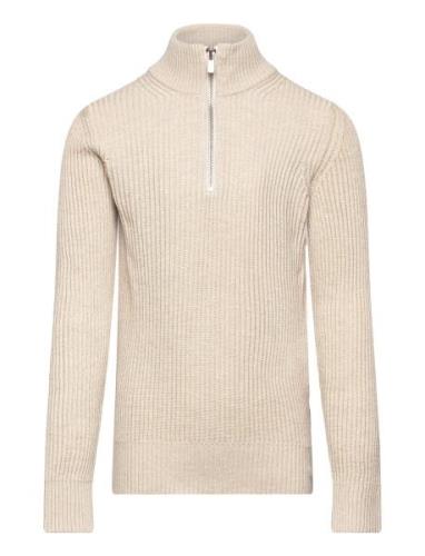 Jprblaliam Knit Half Zip Bf Jnr Beige Jack & J S