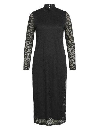 Vidida L/S High Neck Midi Lace Dress/Ka Black Vila