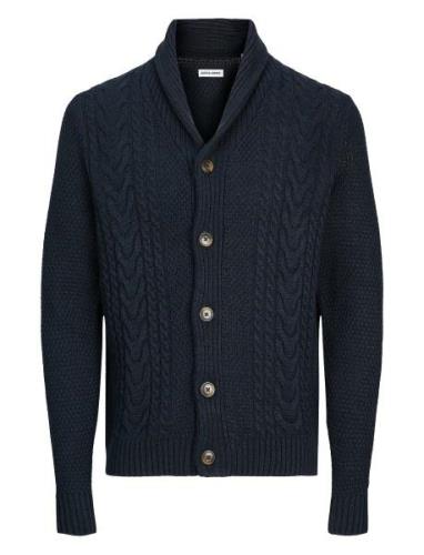 Jjcraig Knit Shawl Neck Aw24 Navy Jack & J S