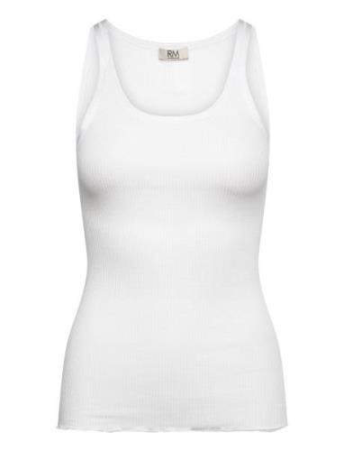 Rmwbalta Modal Sl U-Neck Top White RM By Rosemunde