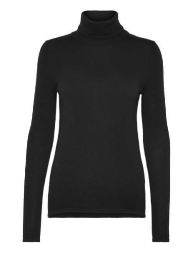 Rmwsofia Wool Ls Roll-Neck Knit Black RM By Rosemunde