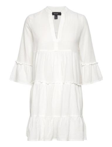 Vmmilan 3/4 Short Dress Wvn White Vero Moda