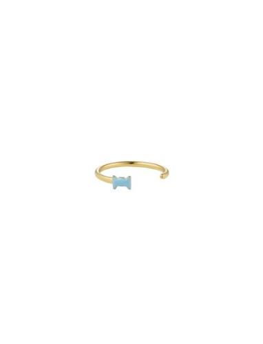 Bow Tie Ring Blue Design Letters