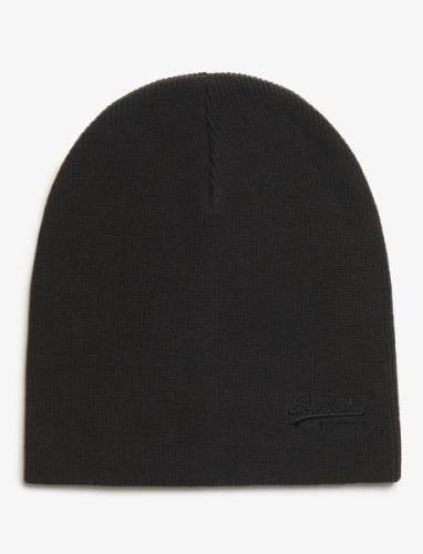 Essential Logo Knitted Beanie Black Superdry