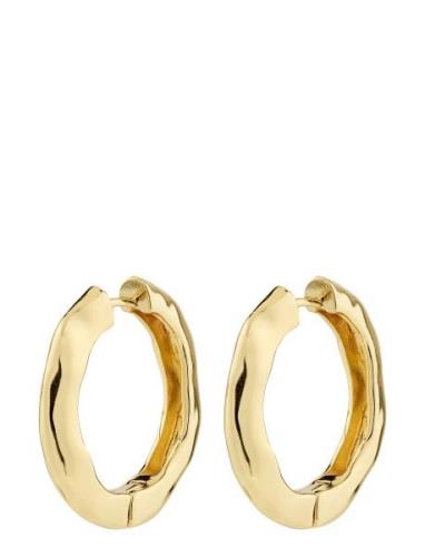 Believe Recycled Hoop Earrings Gold Pilgrim