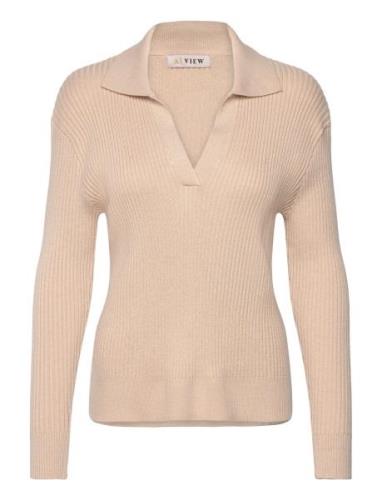 Freja Knit Blouse Beige A-View