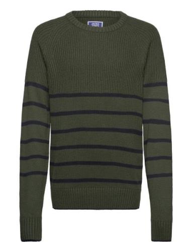 Jjpannel Knit Crew Neck Aw24 Jnr Green Jack & J S