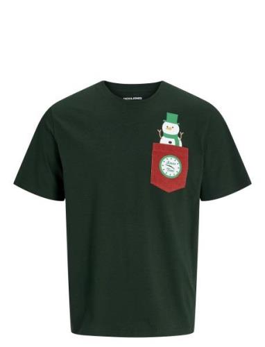 Jjxmas Pocket Tee Ss Crew Neck Jnr Green Jack & J S