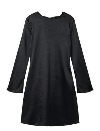 Nlfsatin Ls Bow Dress Black LMTD