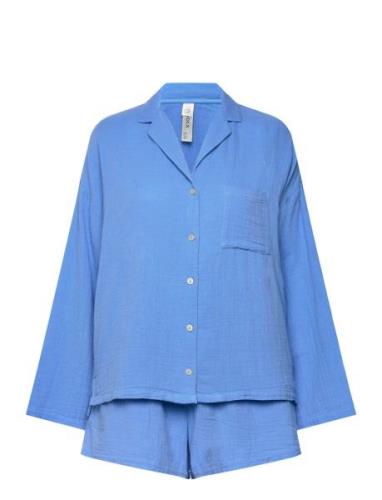 Pyjama Set Cotton Gauze Blue Lindex