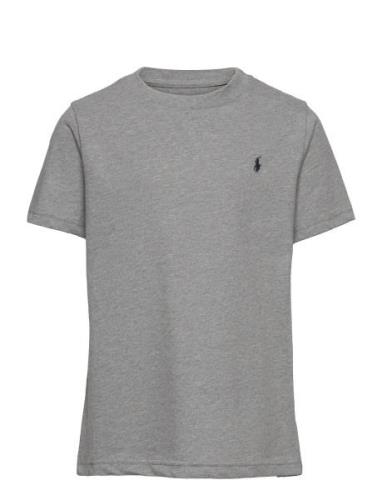 Cotton Jersey Crewneck Tee Grey Ralph Lauren Kids