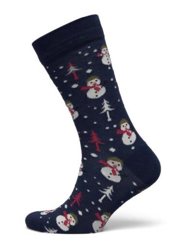 Christmas Bamboo Sock Navy Lindbergh