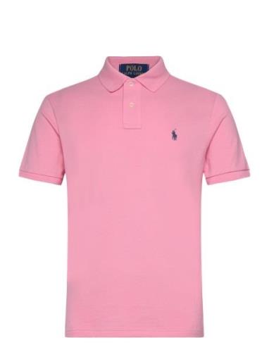 Custom Slim Fit Mesh Polo Shirt Pink Polo Ralph Lauren