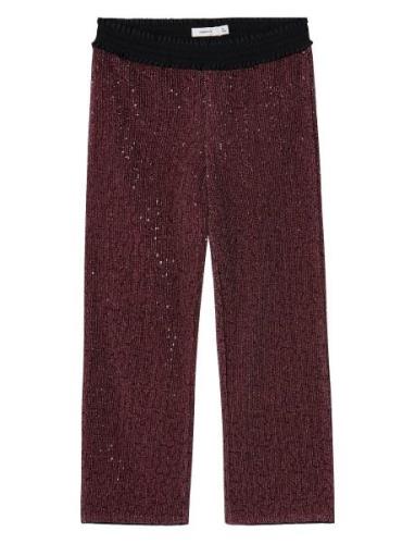 Nkfrunic Sequin Wide Pant Burgundy Name It