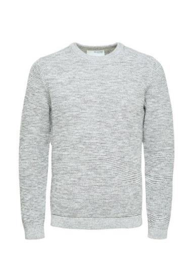 Slhvince Ls Knit Bubble Crew Neck Noos Grey Selected Homme